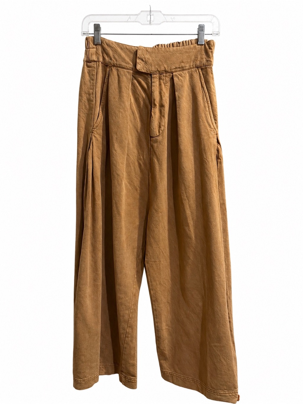 Free People Wide-Leg 100% Cotton Pants Trousers - Camel